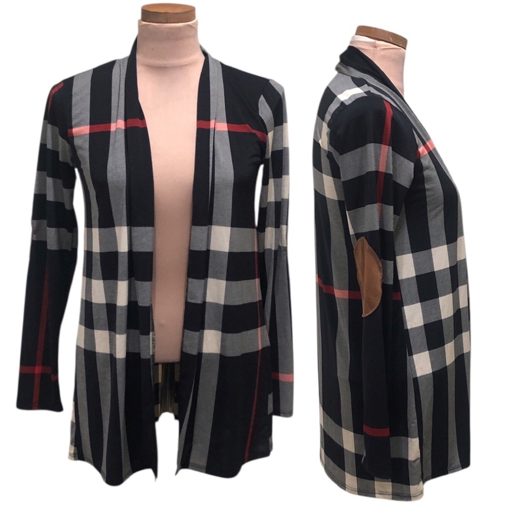 Heimish Cardigan Sweater Size Small Black Plaid